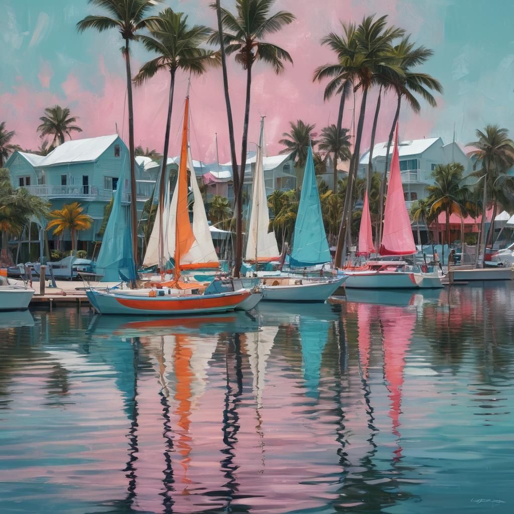 Key West Sailboats: Wet-into-Wet Oil Painting