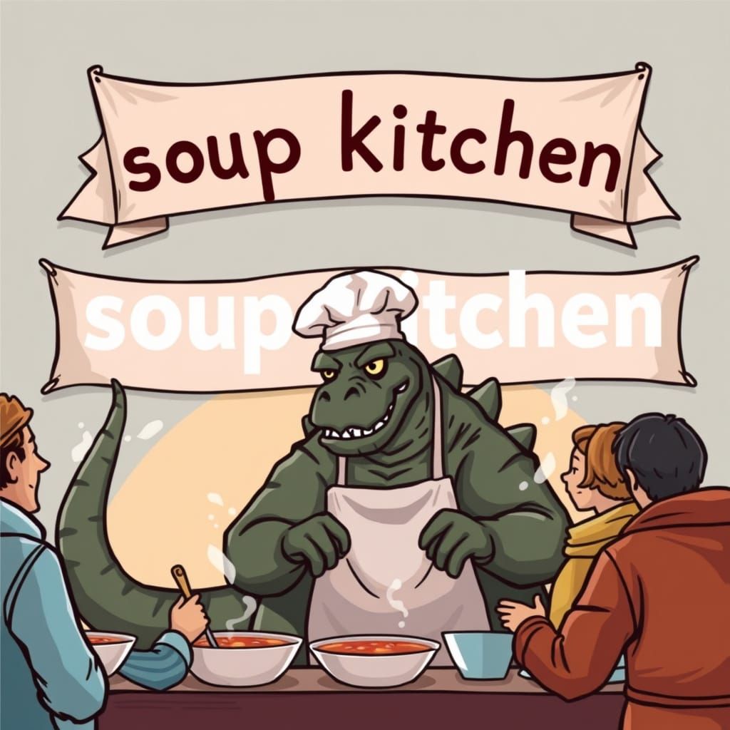 Godzilla Serves Soup in a Heartwarming Cartoon