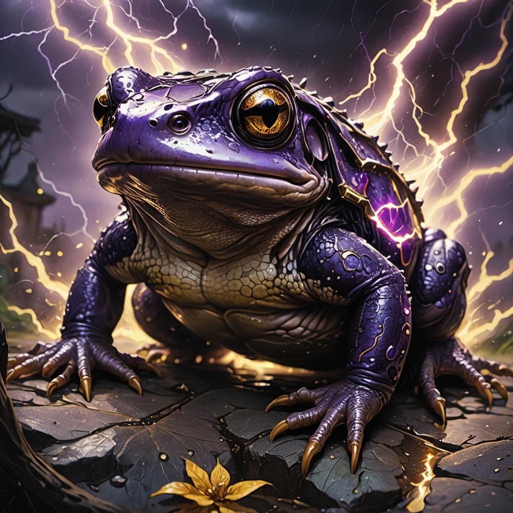 Six-Eyed Toad Bursting with Lightning Energy
