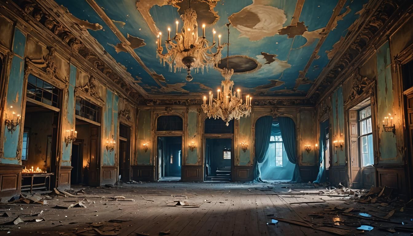 Ghostly Ballroom Dance in Abstract Expressionism