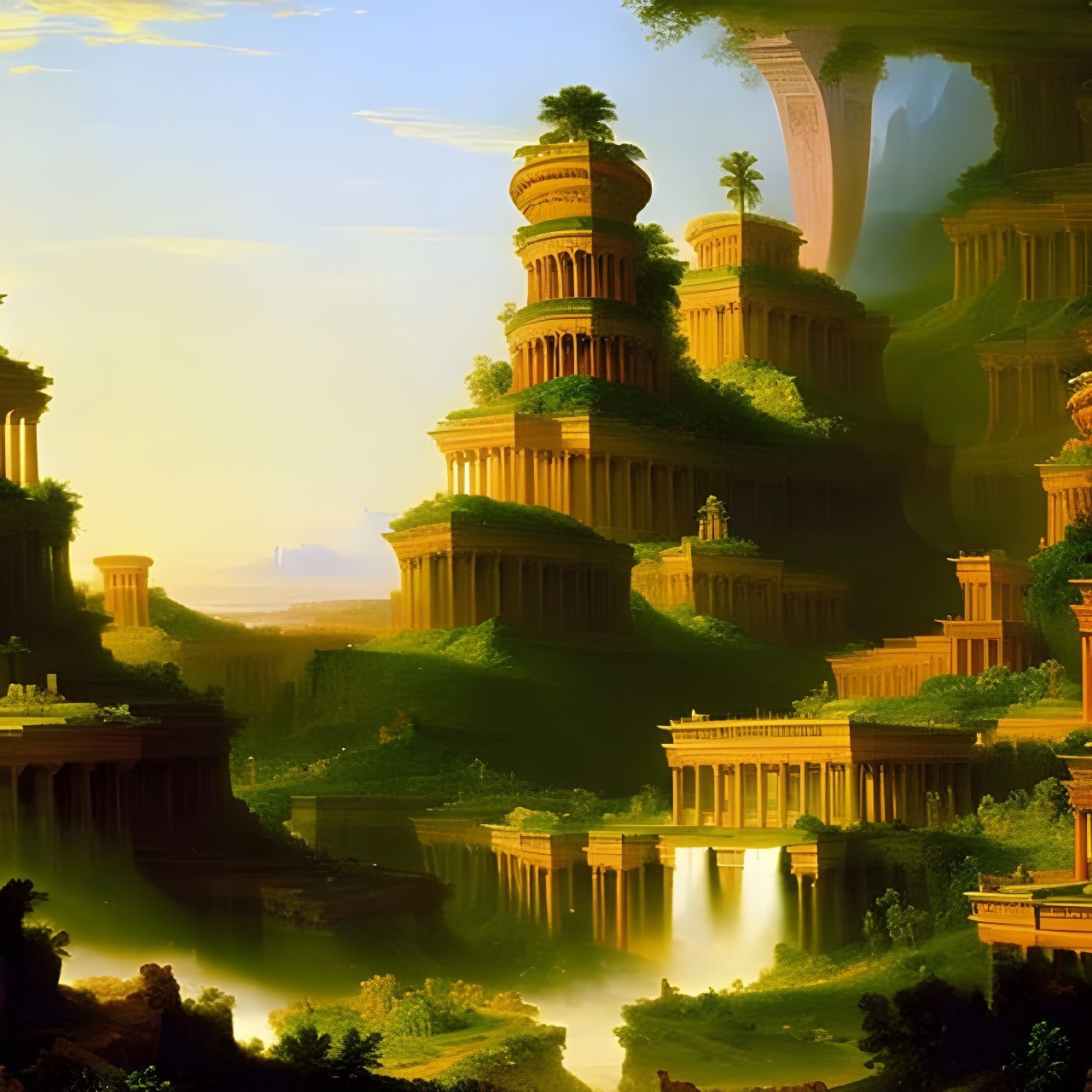 Hanging Gardens of Babylon: A Luminist Painting
