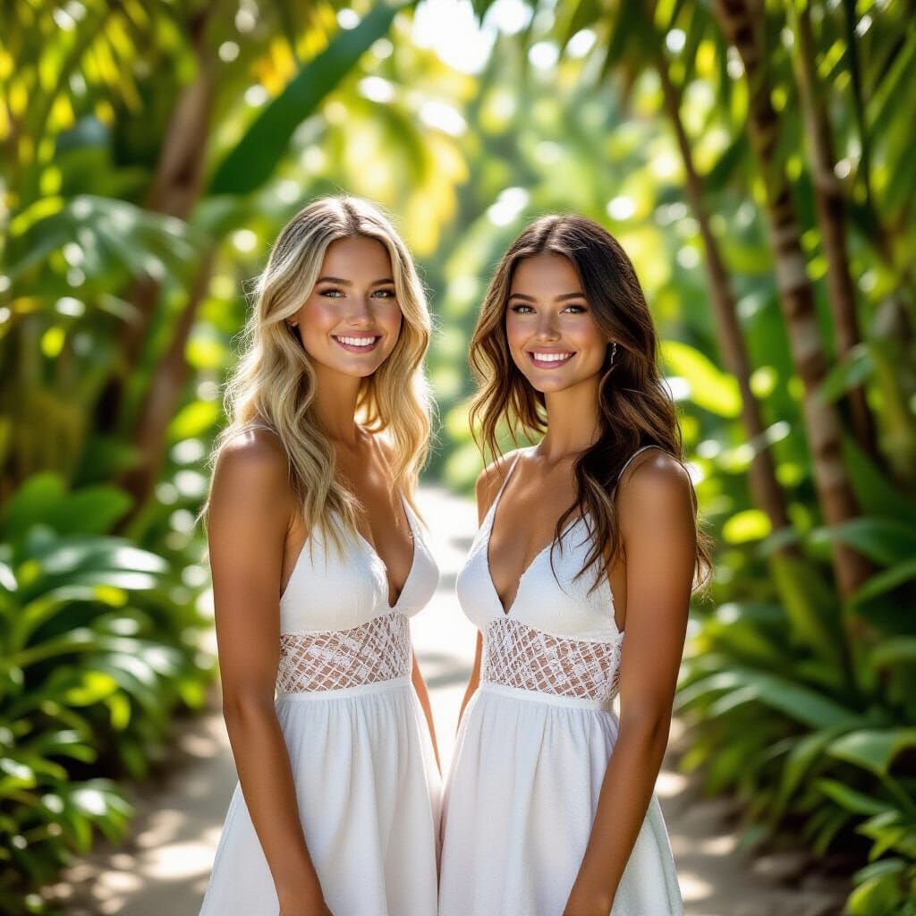 Radiant Models in Tropical Paradise: A Photorealistic Portra...