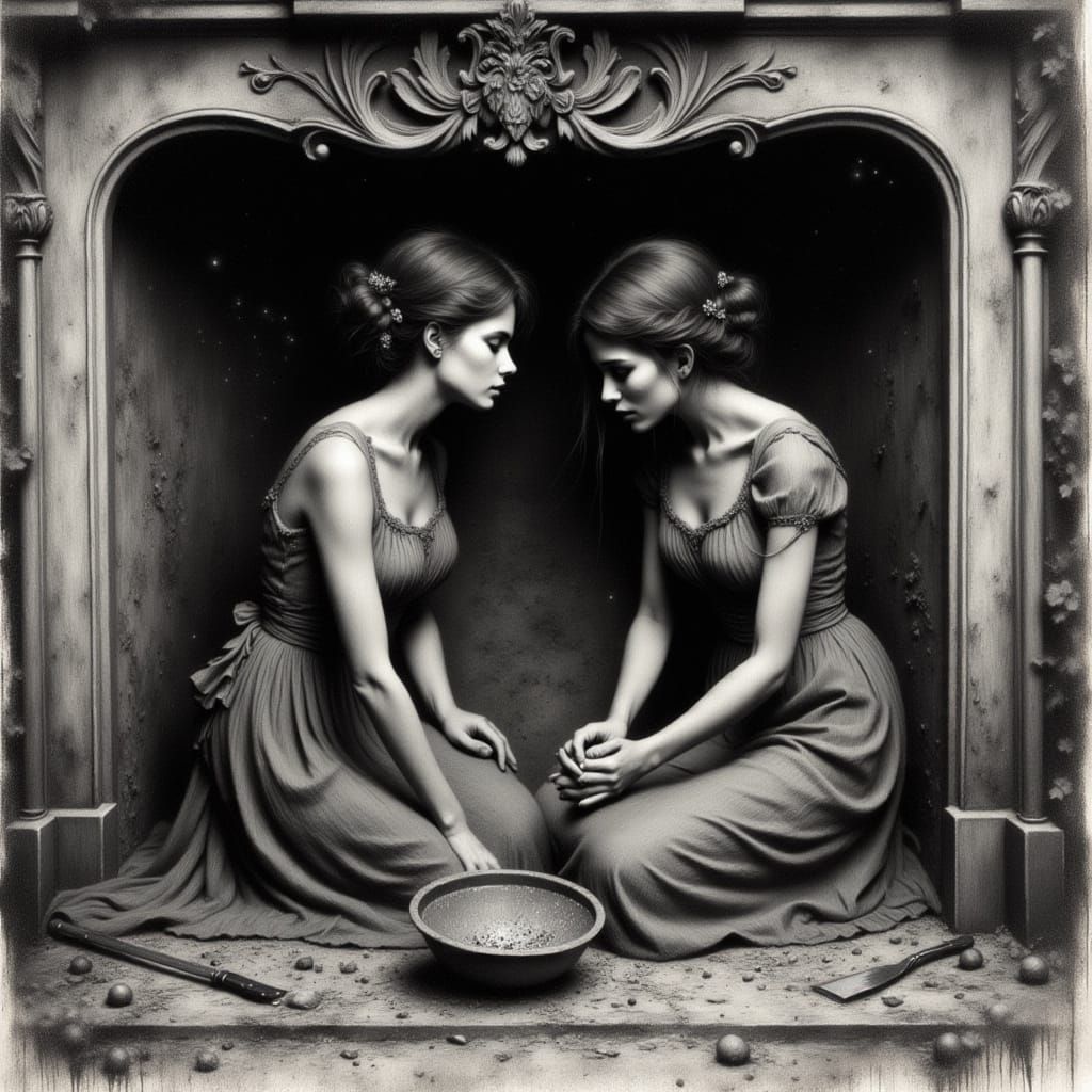 Ethereal Couple Lost in Forgotten Memories