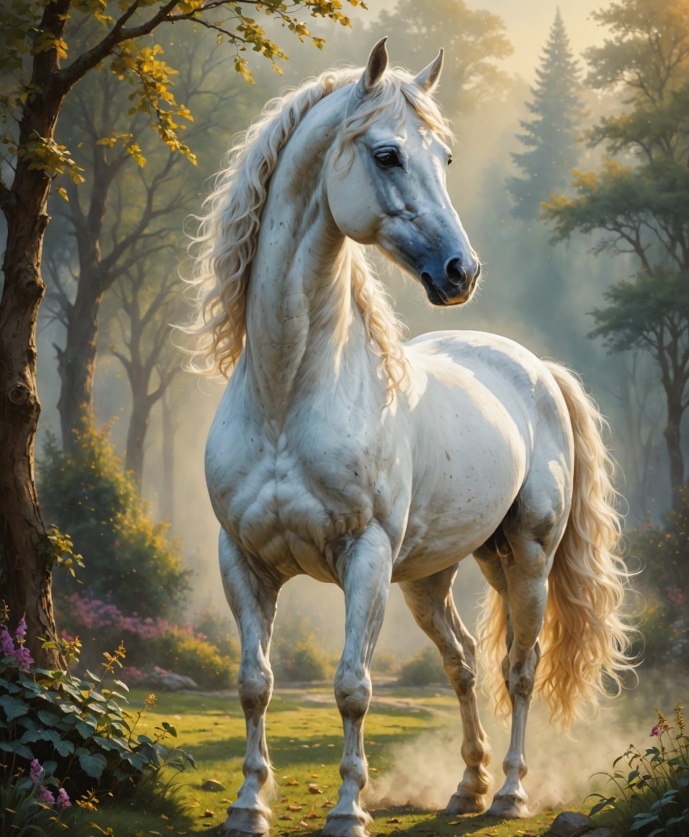 Stallion in Dreamlike Fantasy Realism