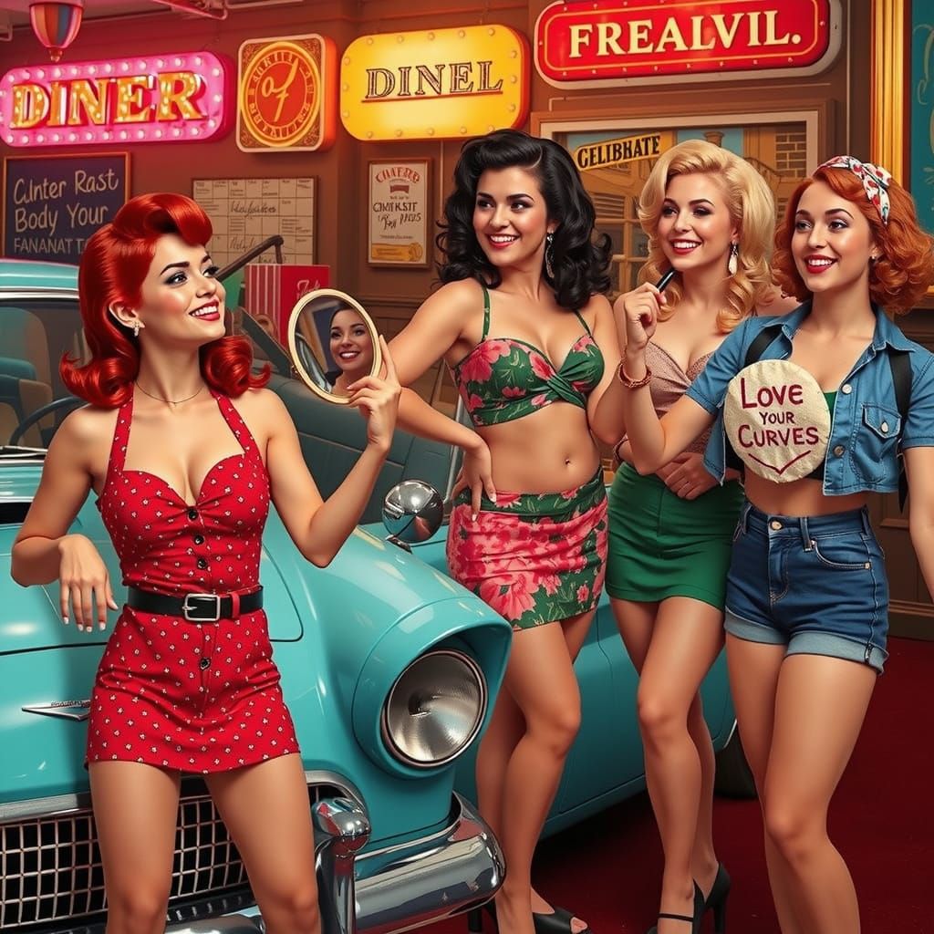 Diverse Women Celebrate Self-Love in Vintage Pin-Up Styles