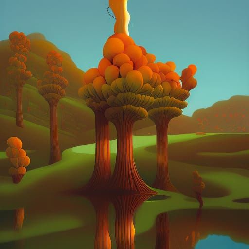 Surreal Digital Landscape with Dreamlike Quality