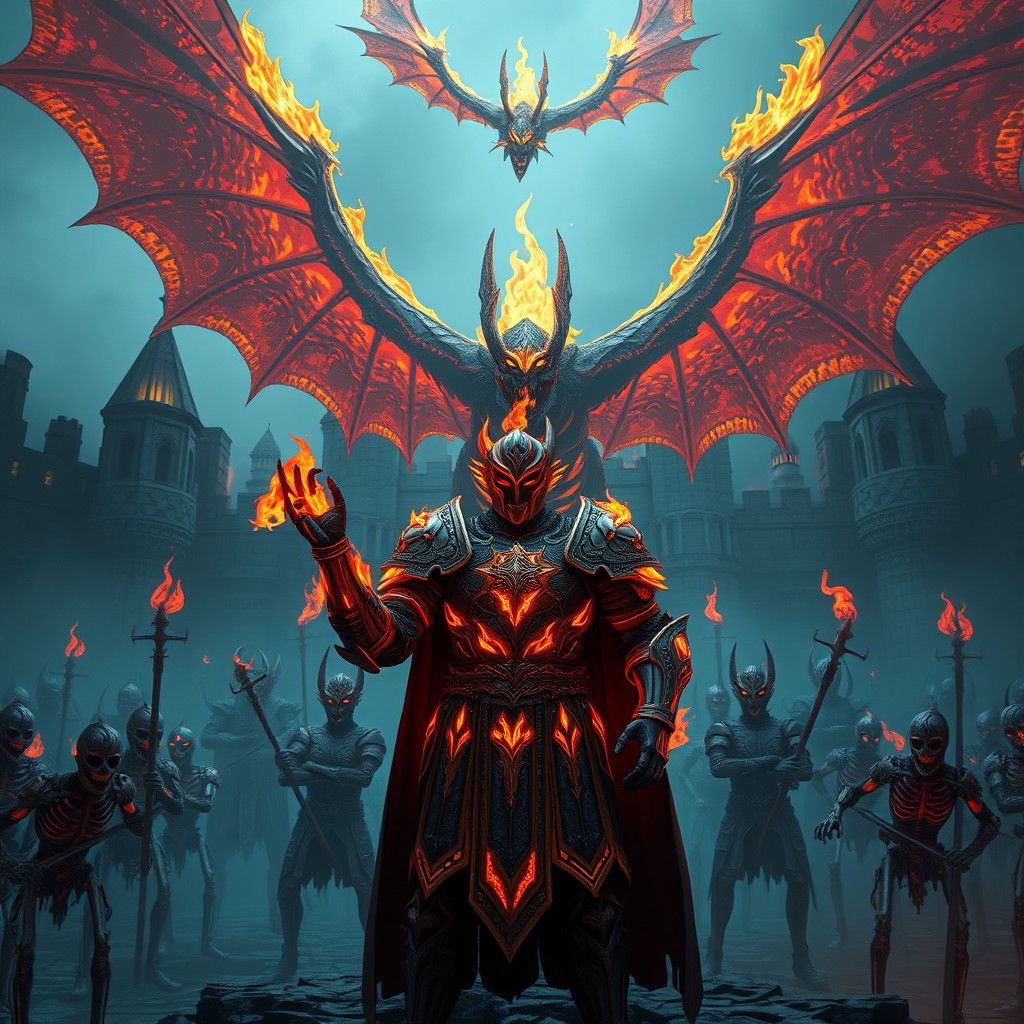 Majestic Flame Knight in Ghost Castle