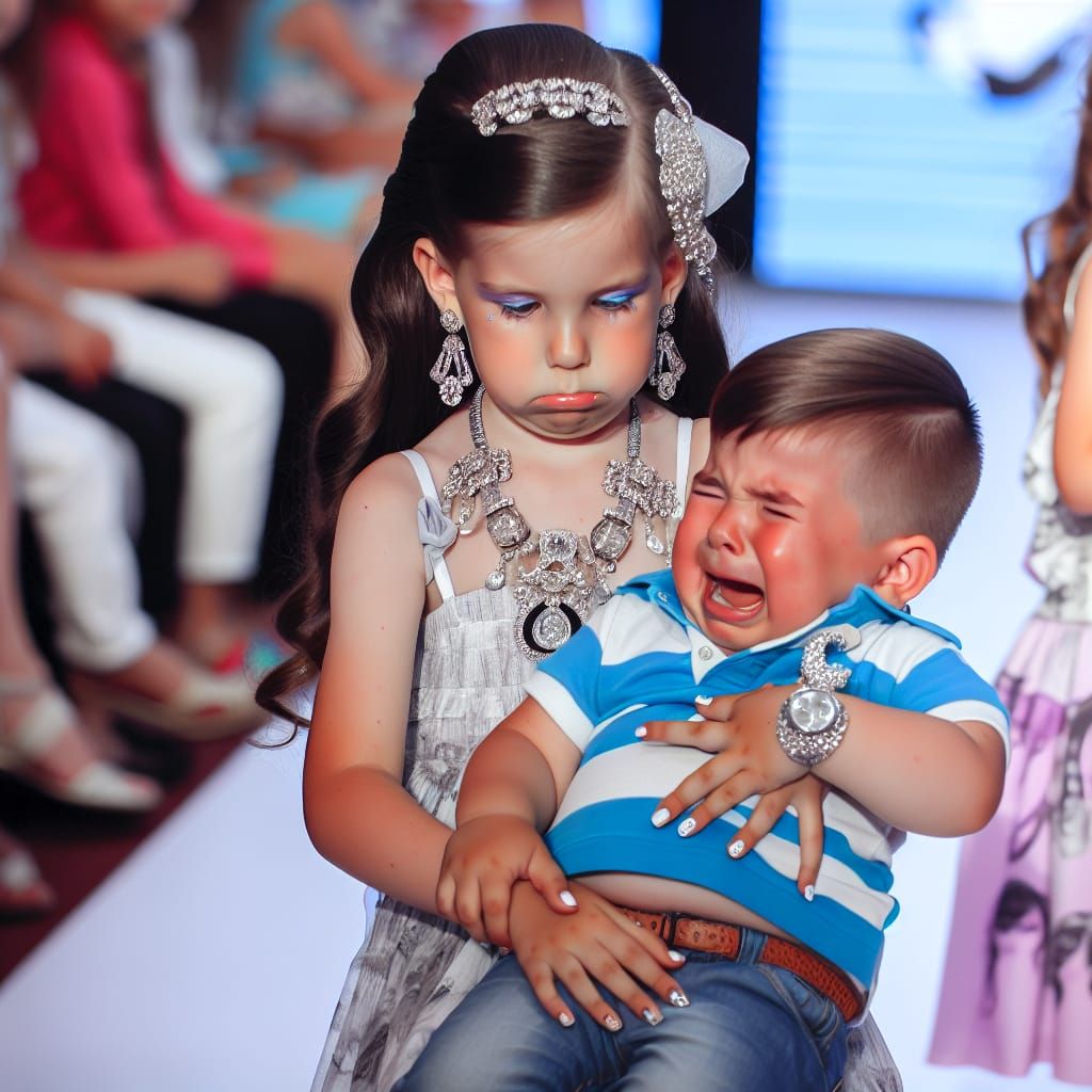 Girl with Diamond Jewelry at Fashion Show