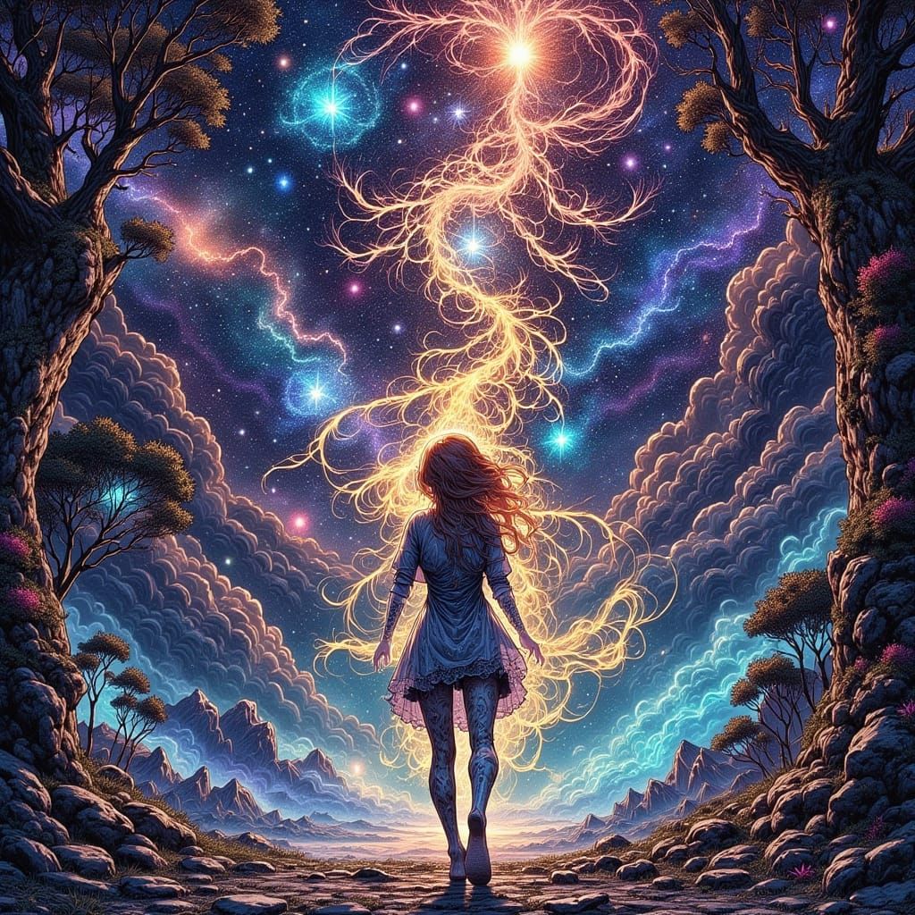 Knight in 80s Anime Style with Zentangle Patterns