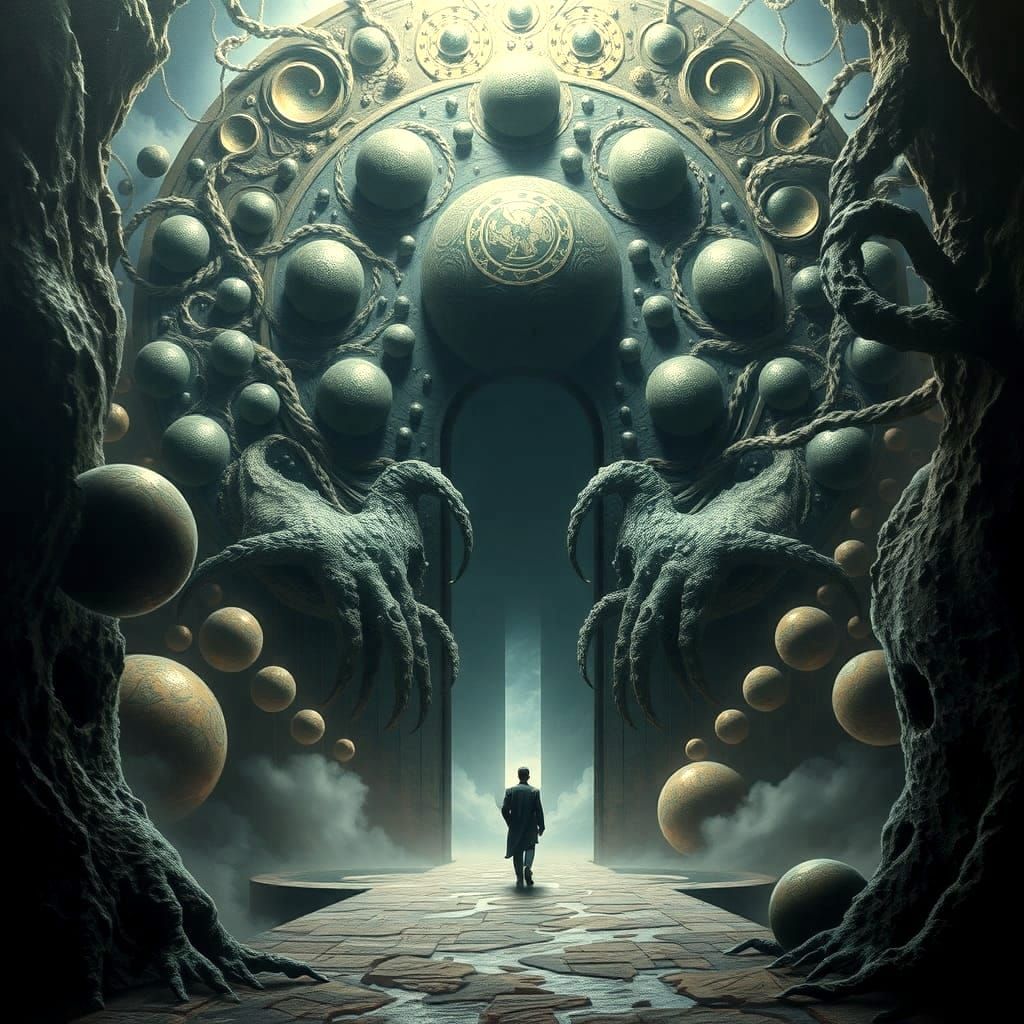 Yog-Sothoth: Gate to the Ancient Ones as Oil Painting