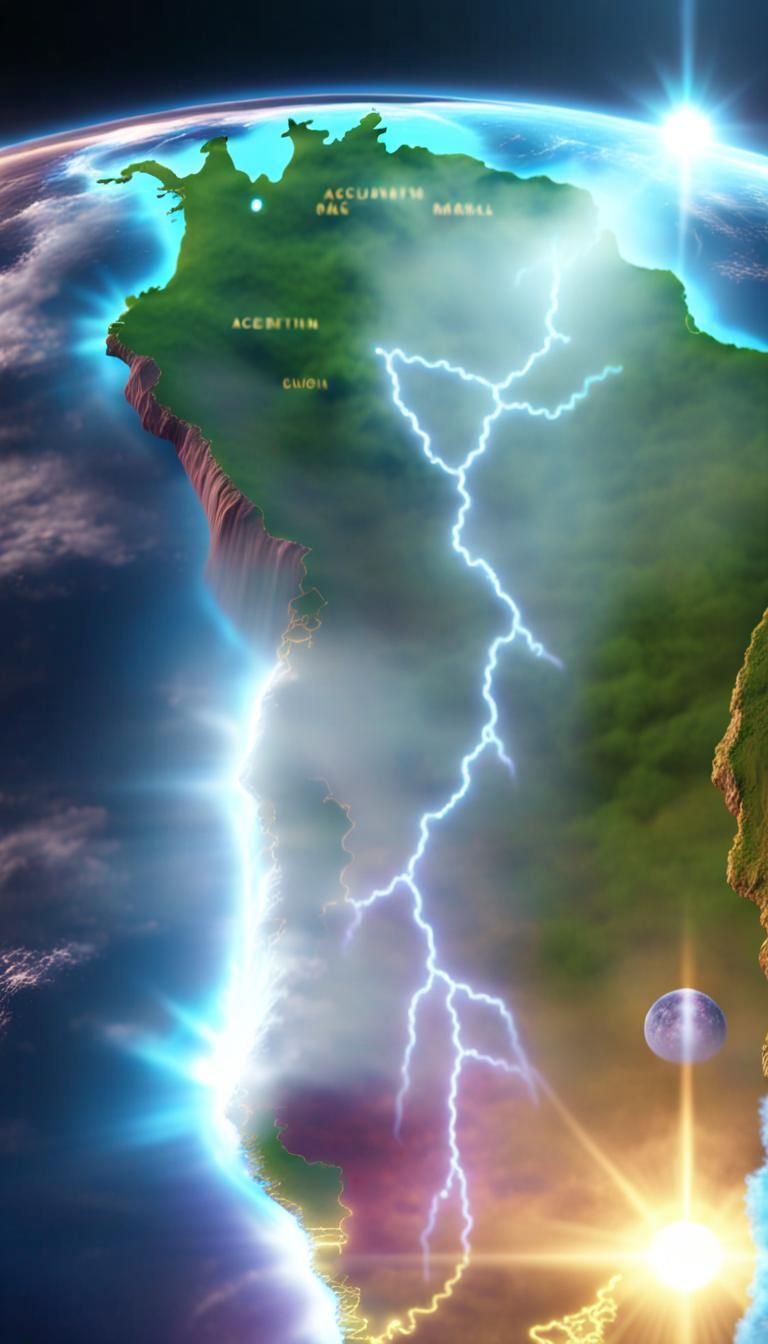 Magical Topographical Map of South America in 3D