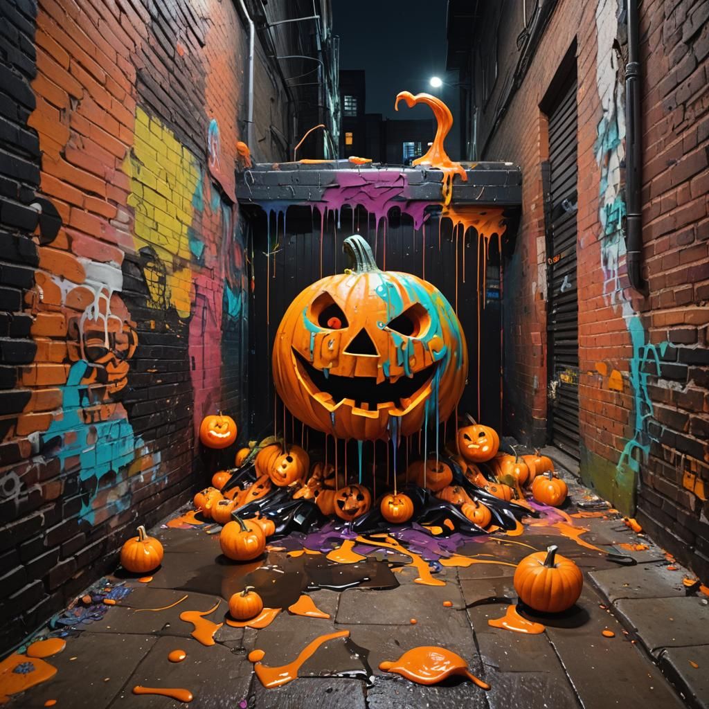 Halloween Graffiti Art in Surreal Street Style