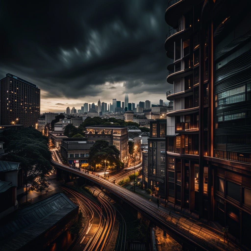 Hyperrealistic Cityscape with Intricate Detail