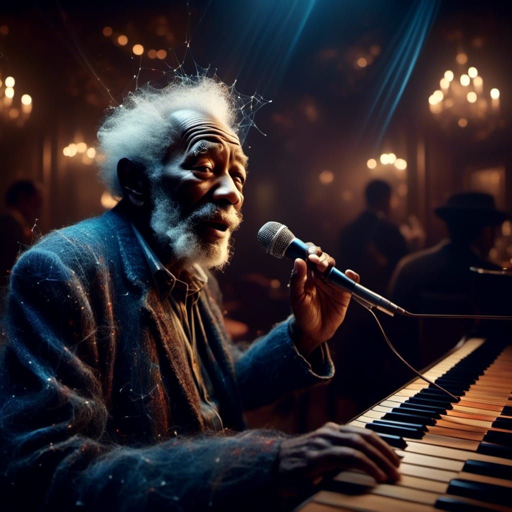 Blues Singer Portrait in Dusky Club