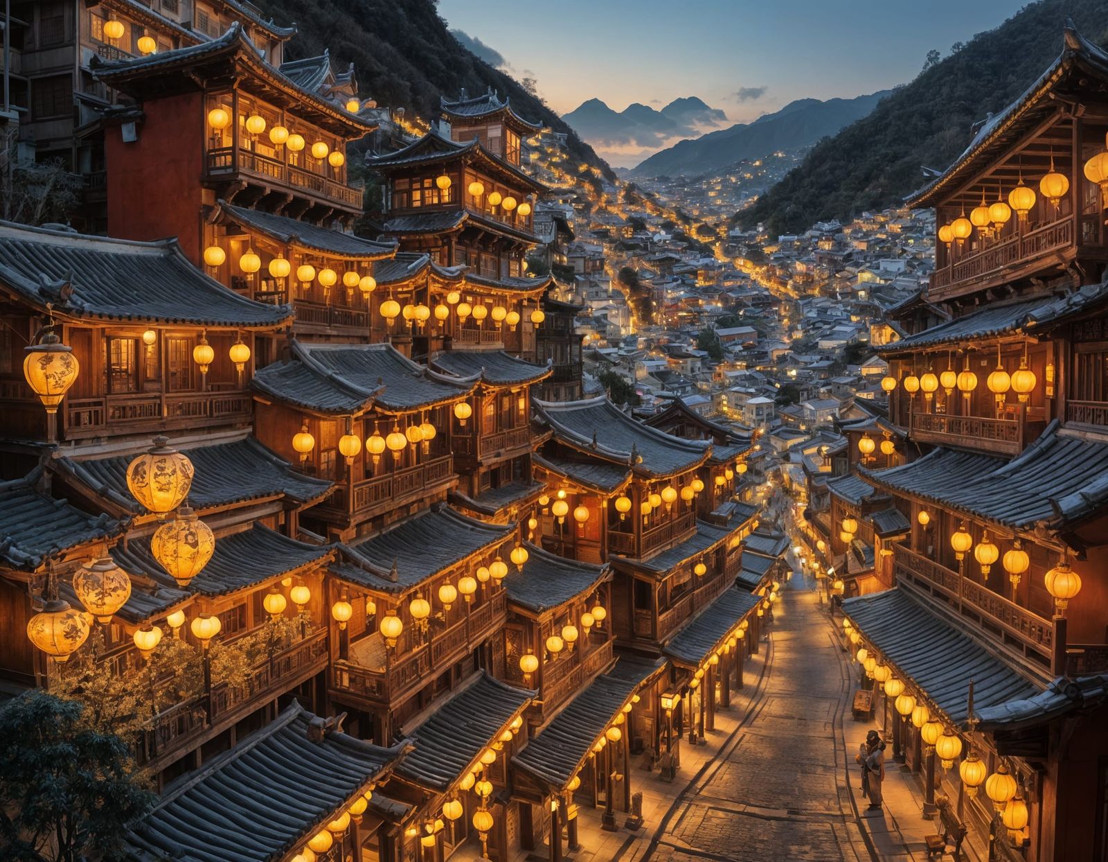 Jiufen Old Town in Winter Aesthetic