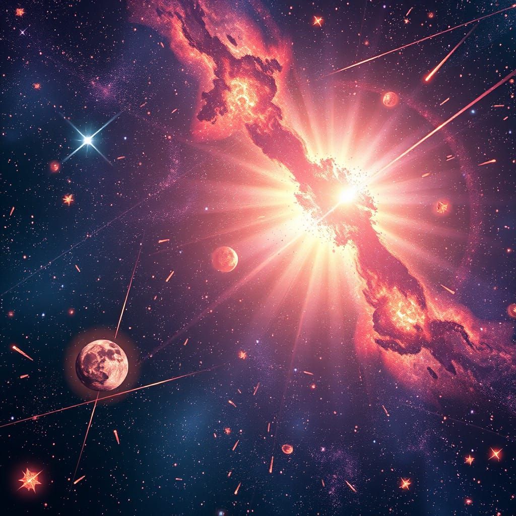 Galactic Dreamscape in Vibrant 3D Anime Style