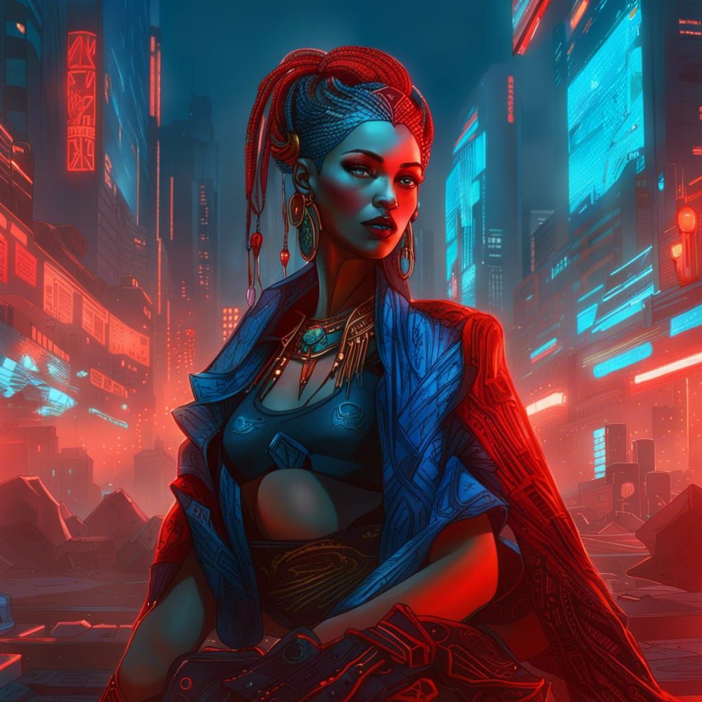 Goddesses of Fertility, Sun, and Beauty in Cyberpunk