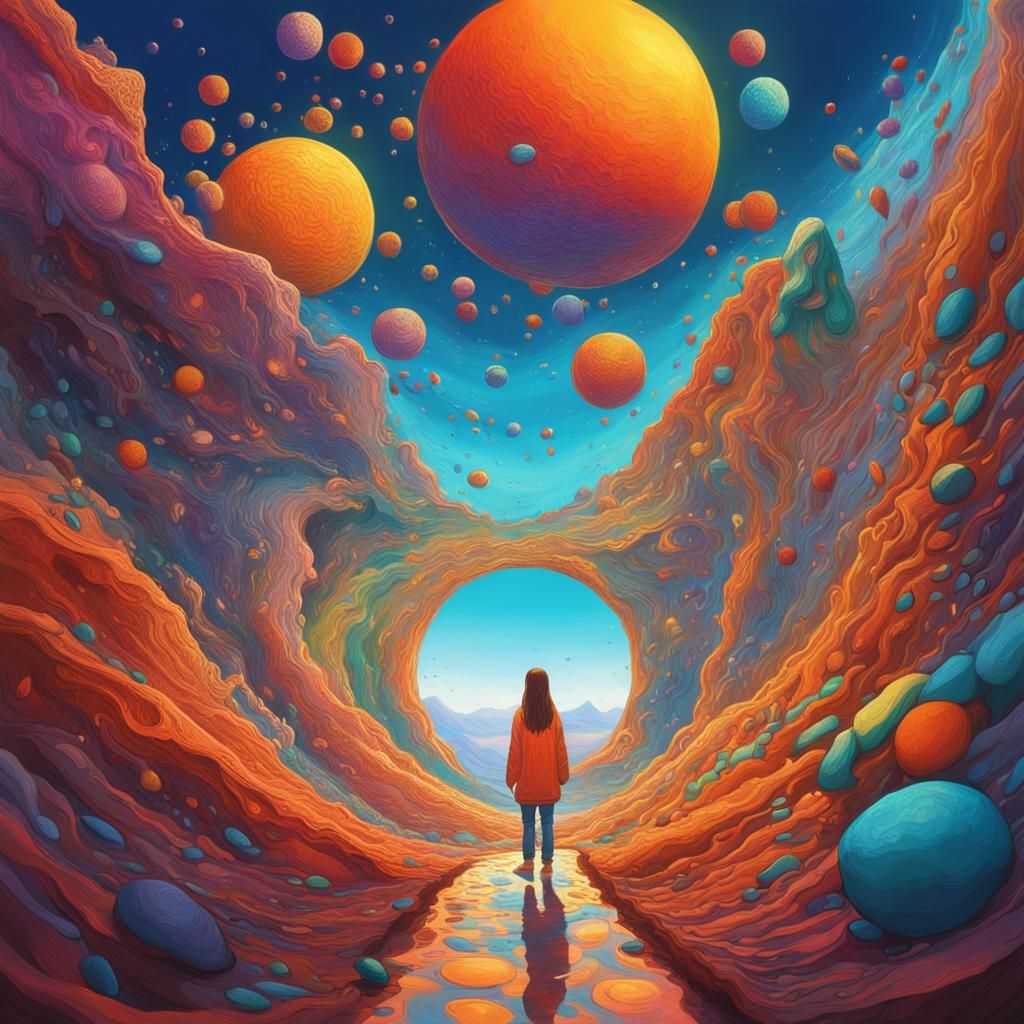 Girl in Colorful Spiritual World: Splash Art