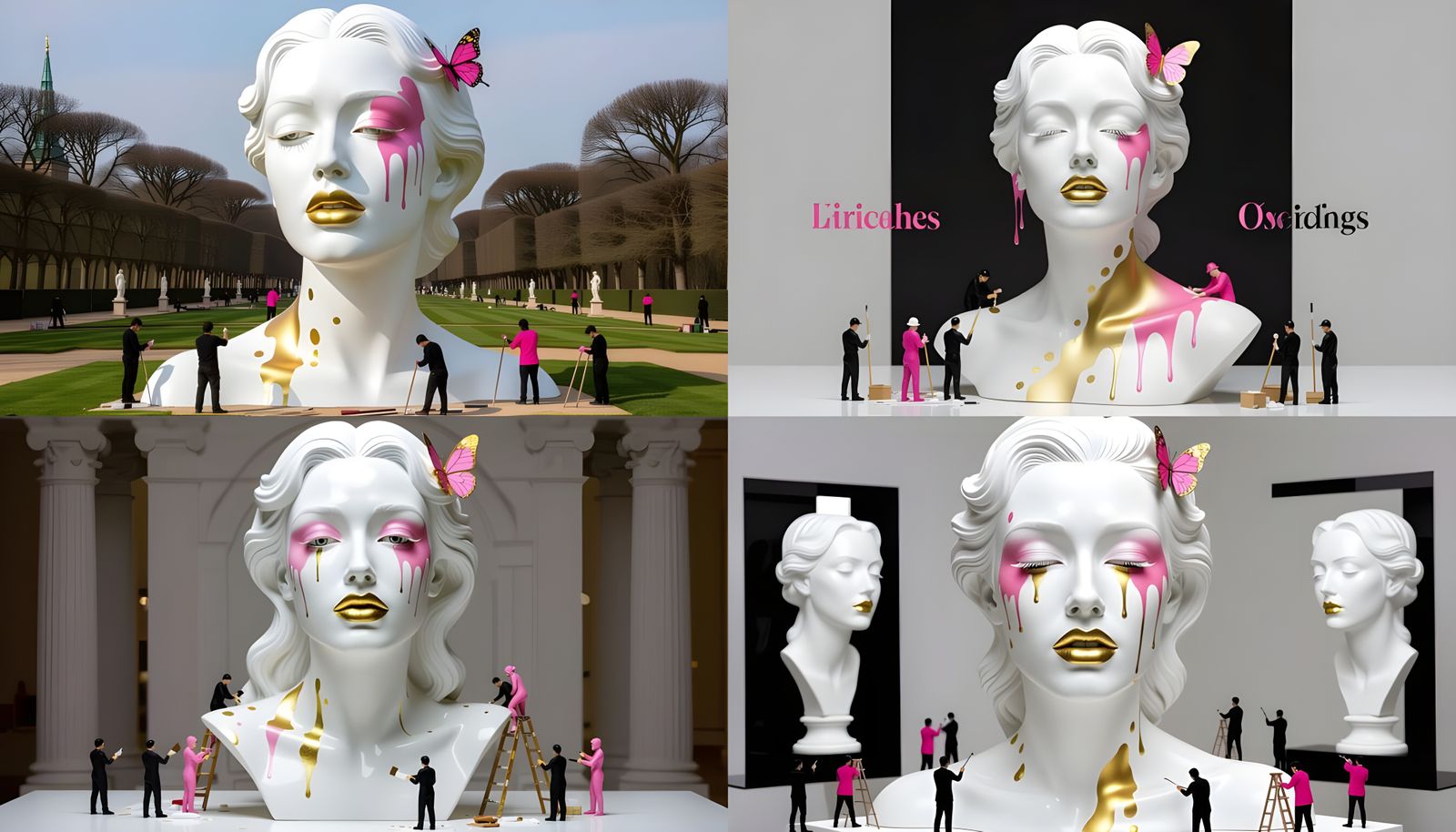 Golden Lips Statue Reflects Inner Struggle