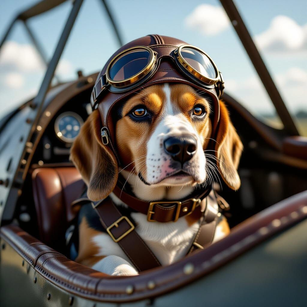 Beagle Pilot in WW1 Cockpit