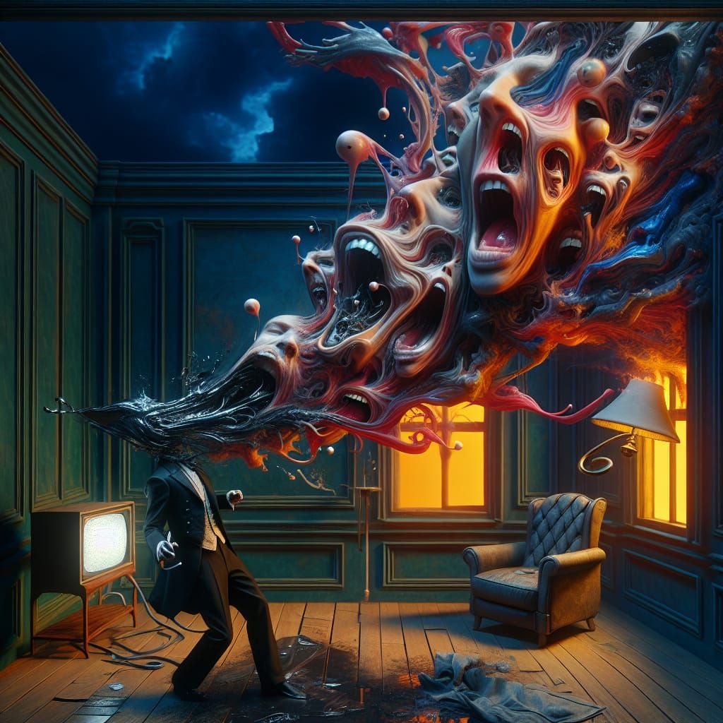 Surreal Dark Concept Art of Loss and Distortion