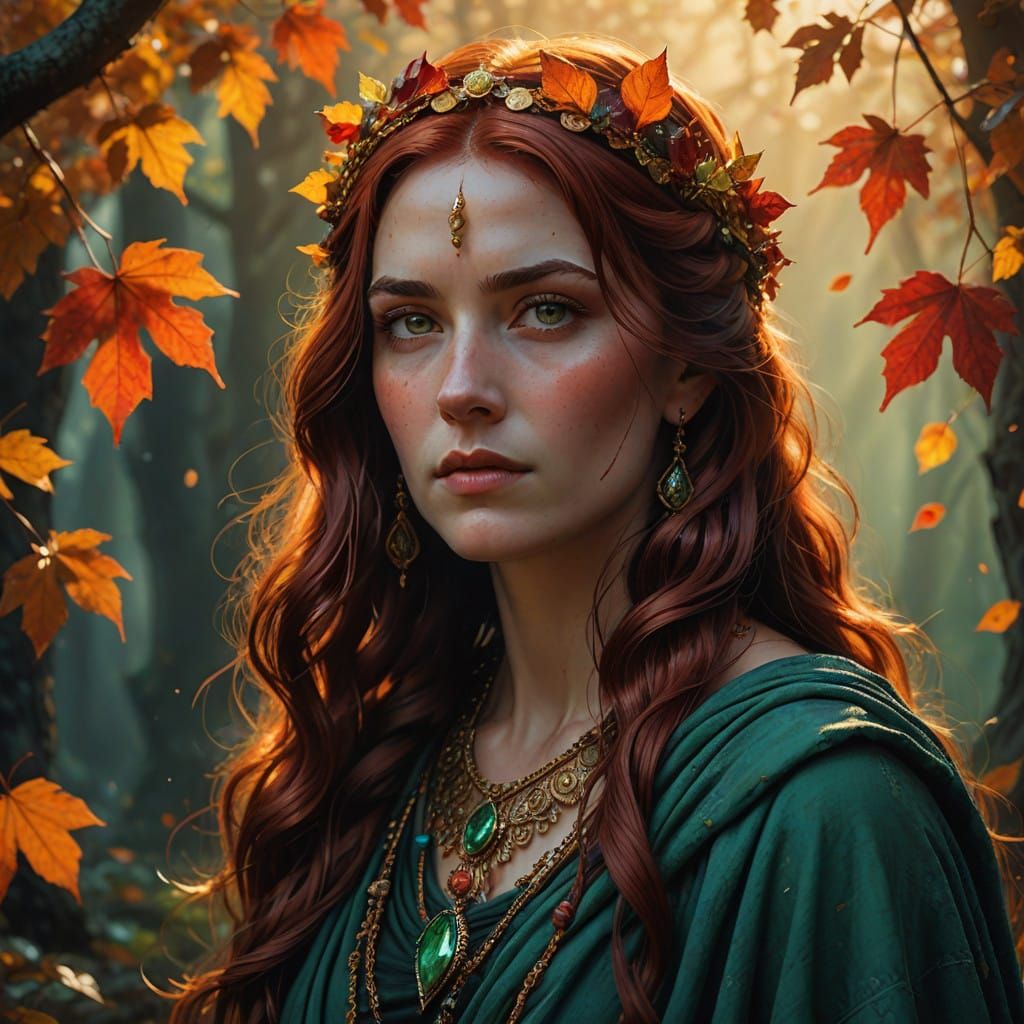 Ethereal Ancient Roman Priestess in Rich, Golden Light