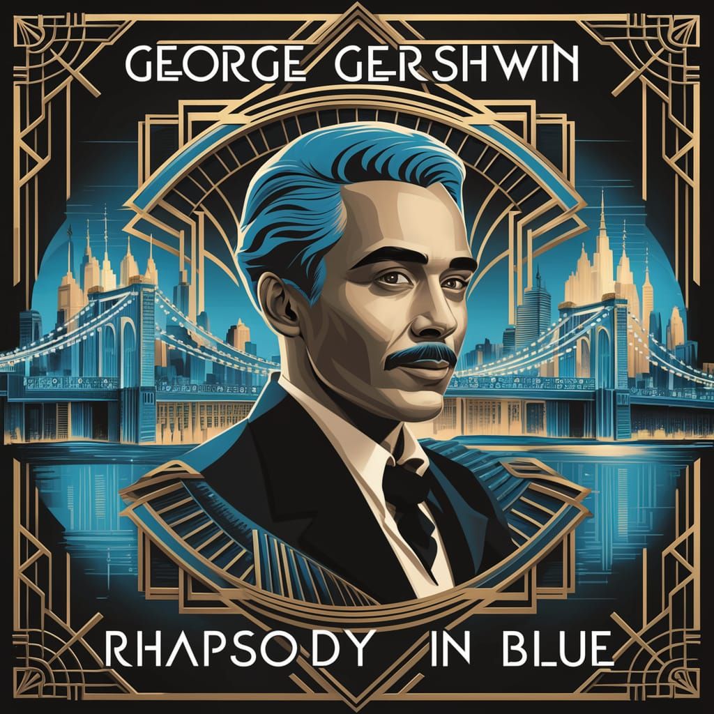 Art Deco Album Cover: George Gershwin's Rhapsody in Blue
