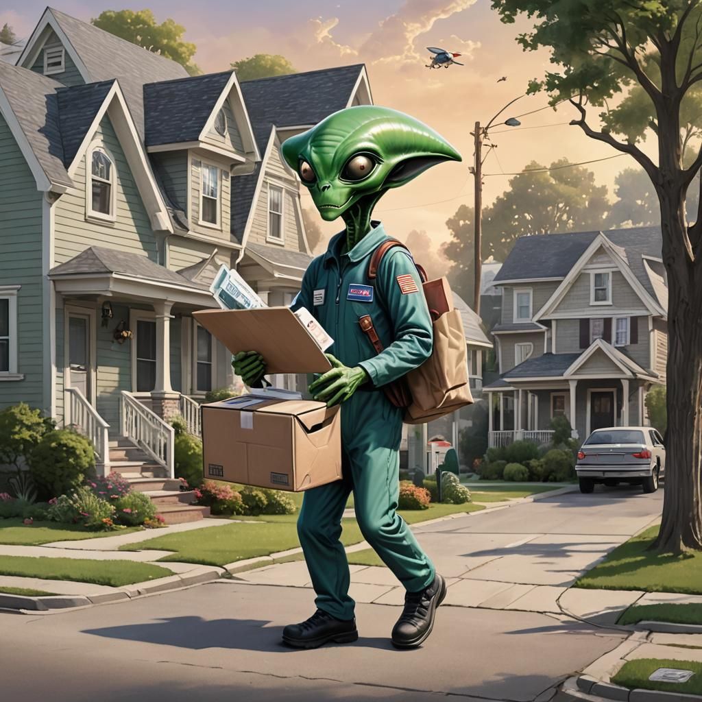Alien Mailman Delivers Intergalactic Mail