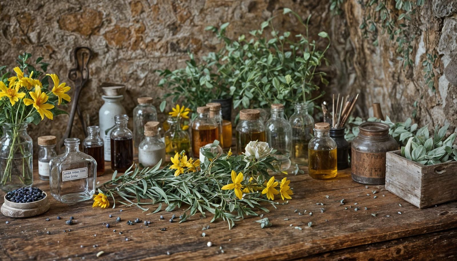 Essential Oils Laboratory in Antique Style