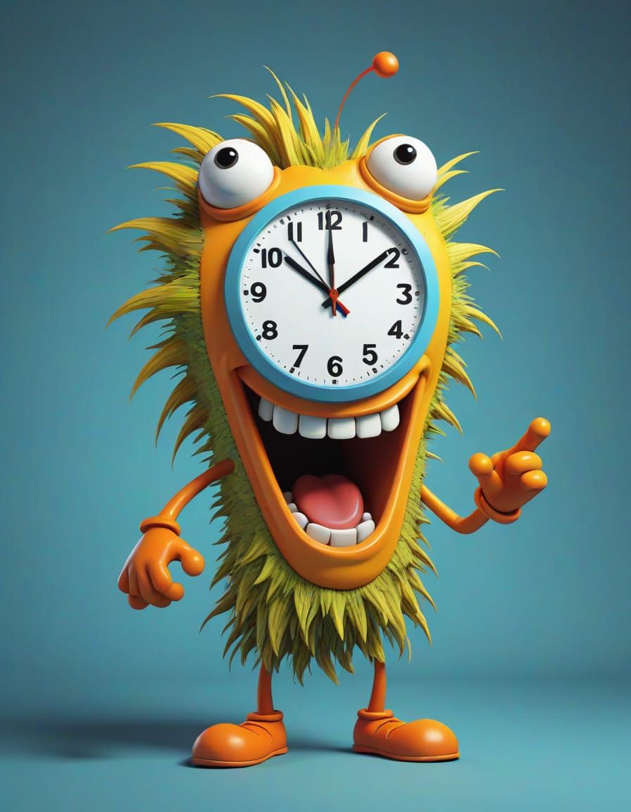 A wacky Mascot for the concept of non-linear, amorphous time