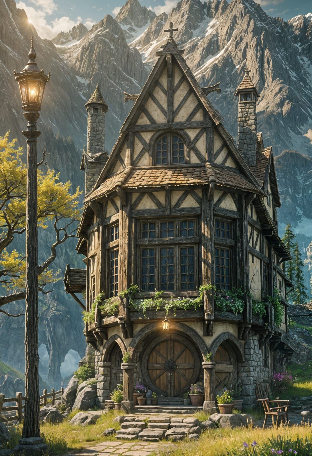 Serene Fantasy Landscape of Magic and Peace