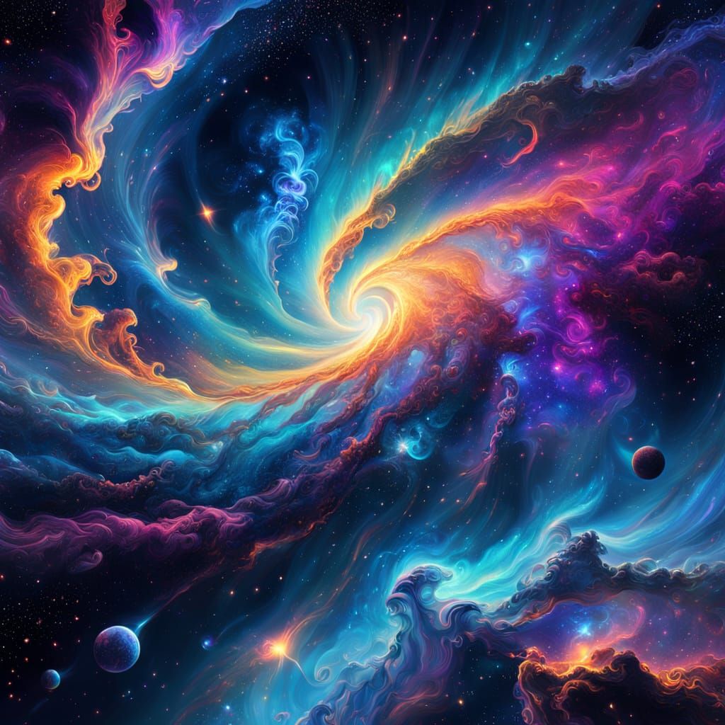 Mystical Nebula With Iridescent Gas and Stardust