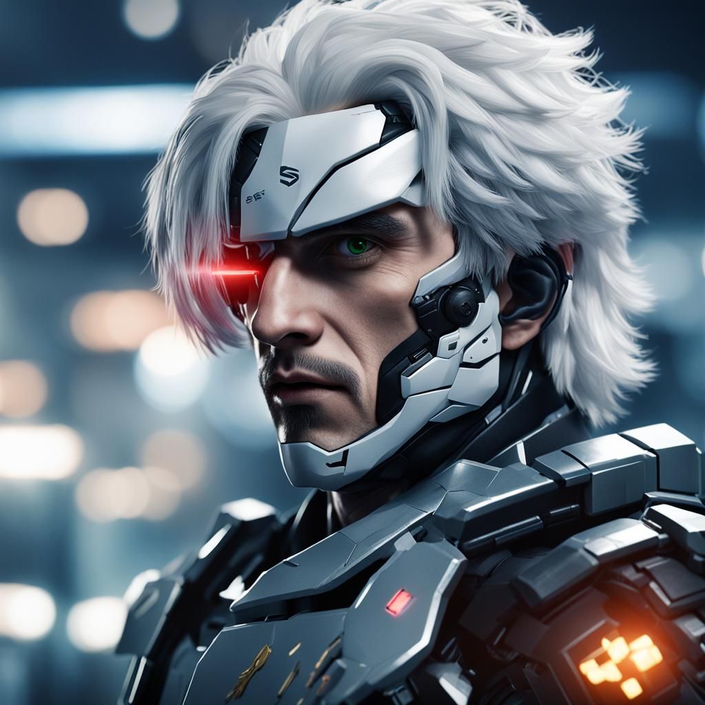 Timothy Chalamet as Cyborg Raiden: Photorealistic Portrait