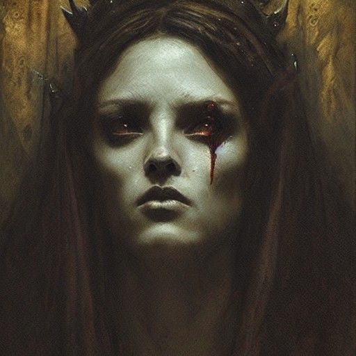 Eerie Queen in Dark Fantasy Style