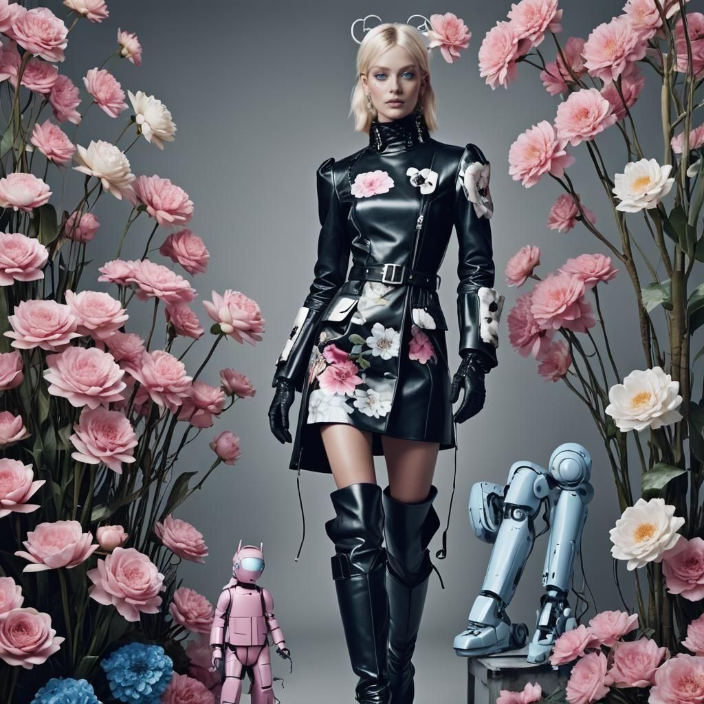 Marie Claire Cover with Robot in Pink Aesthetic