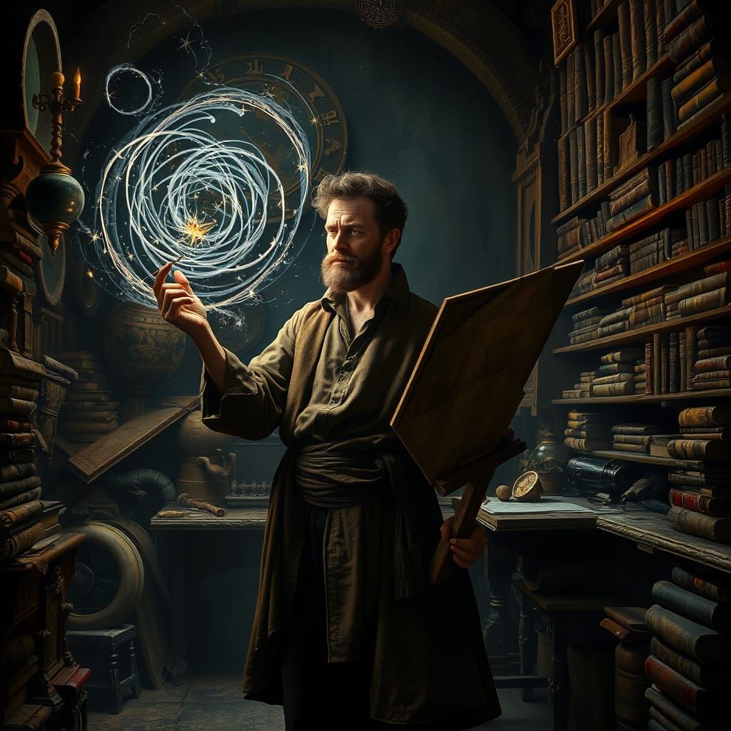 Painter Captures Starlight in Ancient Lab