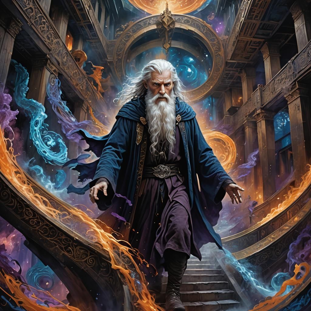 Merlin's Escalator Search: Detailed Matte Painting