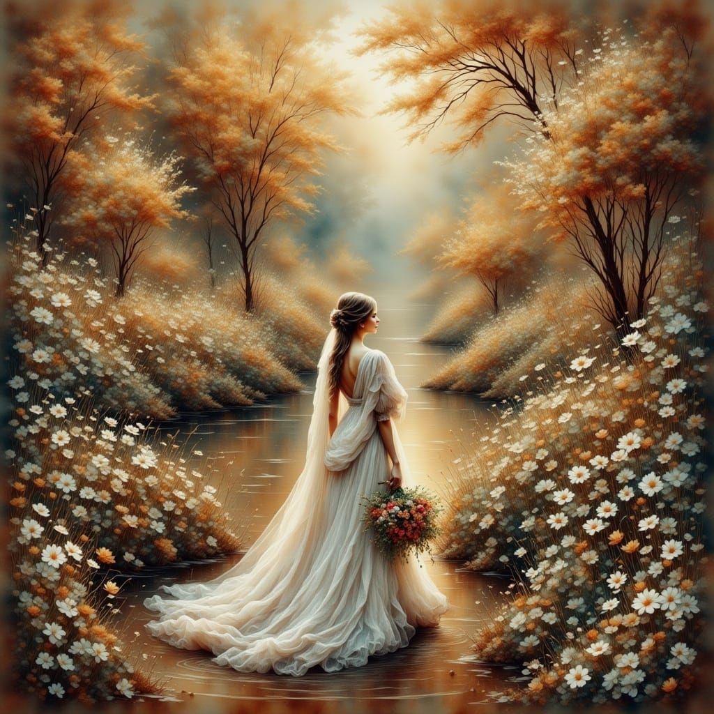 Antique Watercolor of Beautiful Timeless Moments