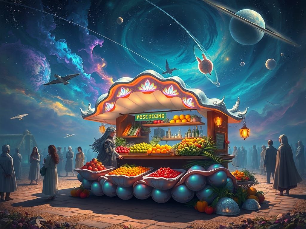 Celestial Farmstand of Seashells and Starlight