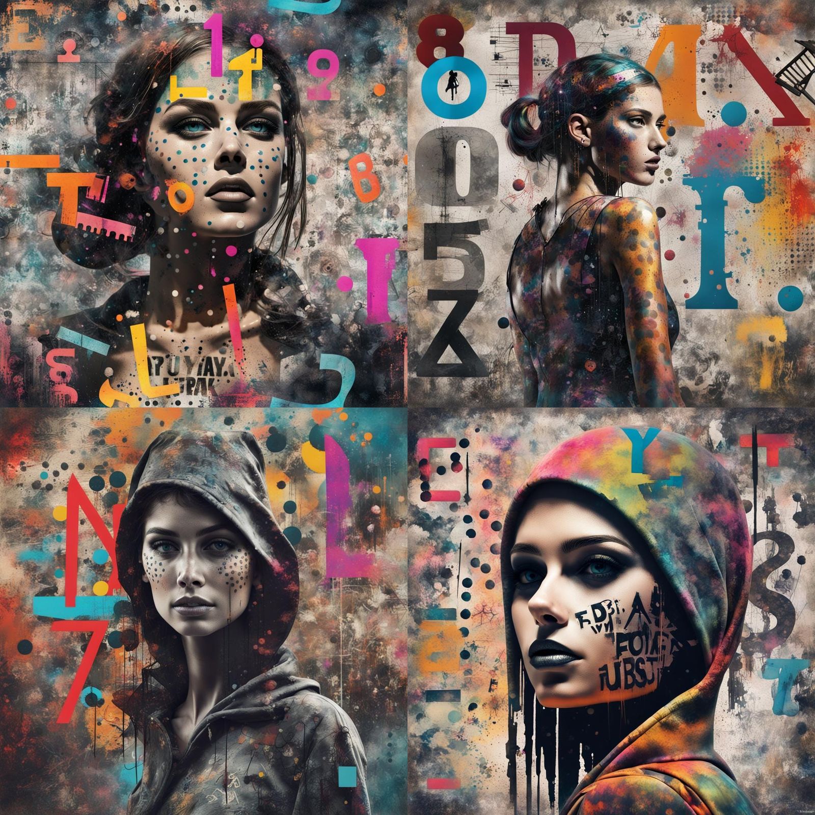 Dadaist Collage of Mysterious Woman in Banksy Style