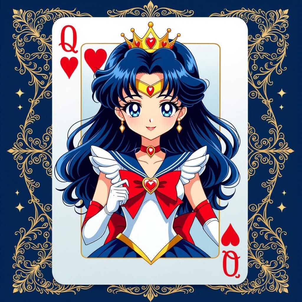 Chibi Sailor Mercury as Queen of Hearts