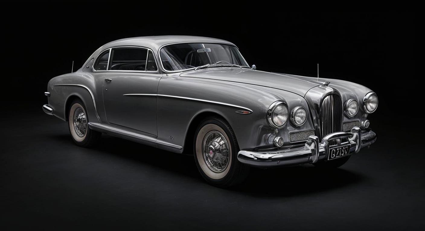 Luxury White Coupe in 1950s Style