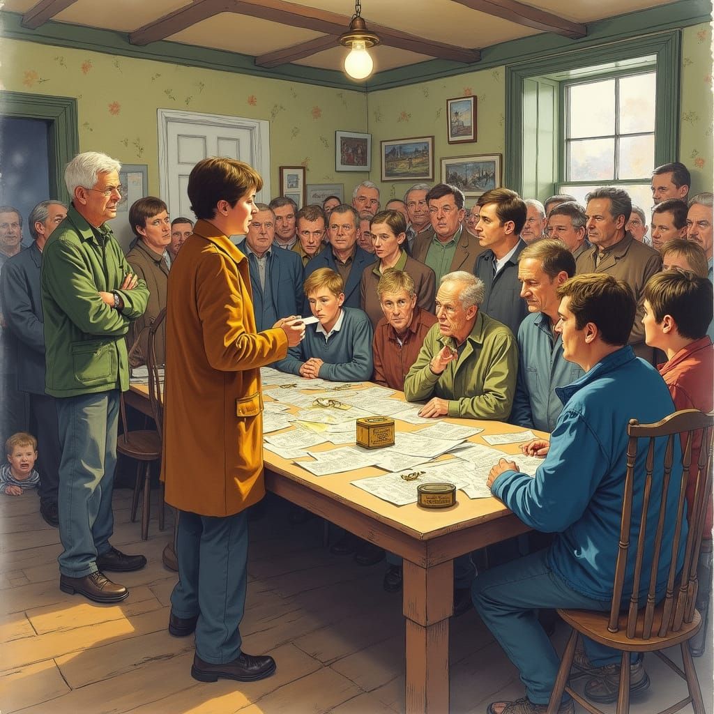 1985 Miners' Strike Kitchen Scene in Watercolour