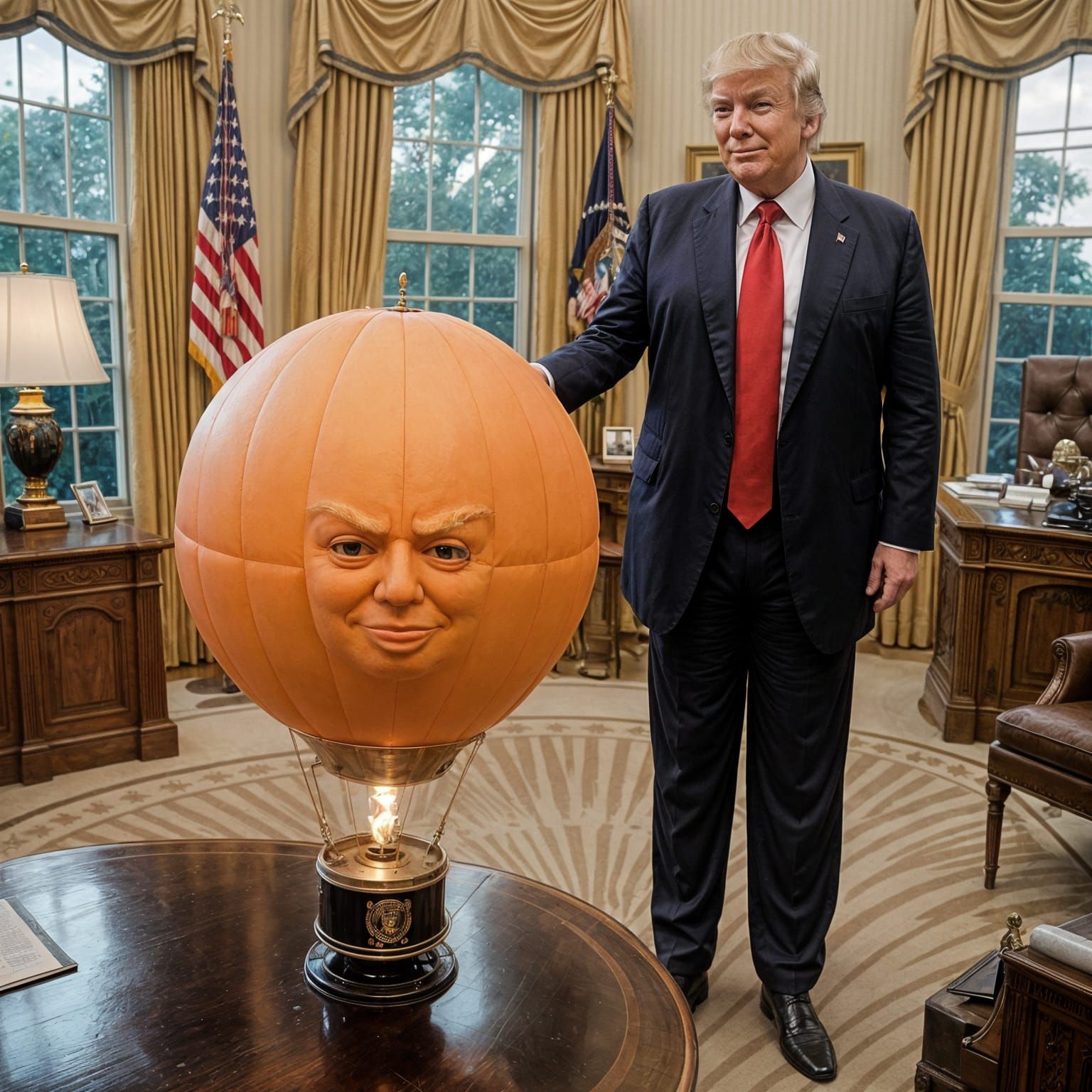 Donald Trump Inspects Nuclear-Powered Hot Air Balloon in Ova...