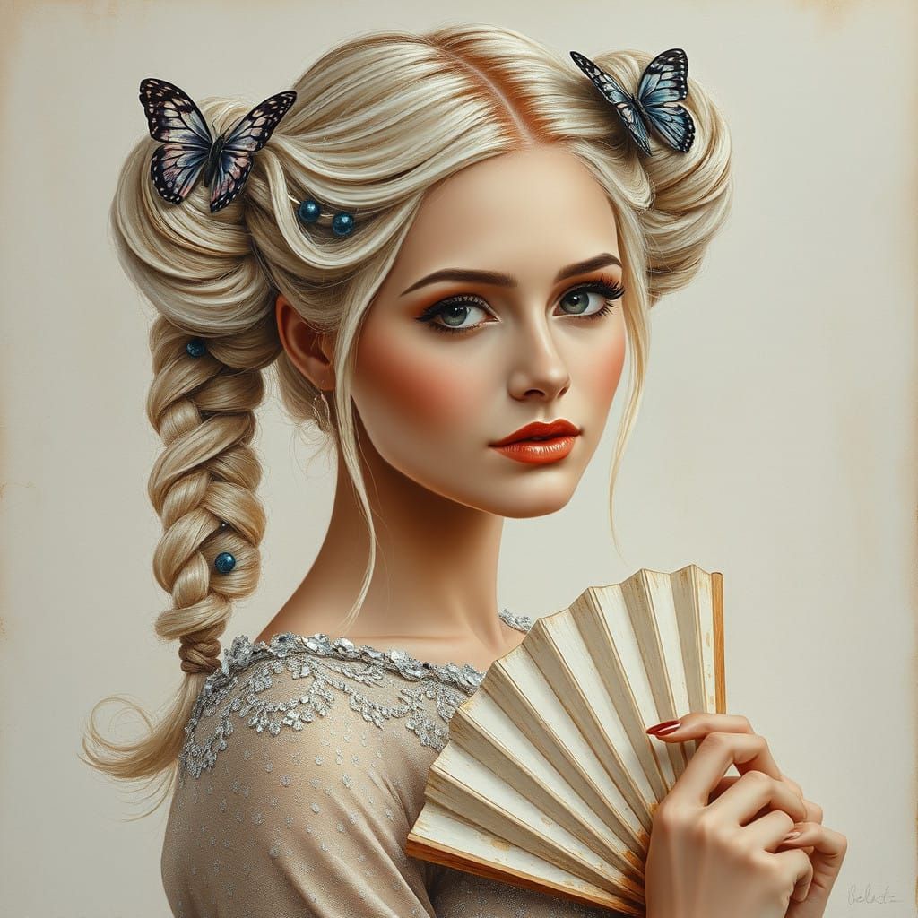 Braided blonde woman