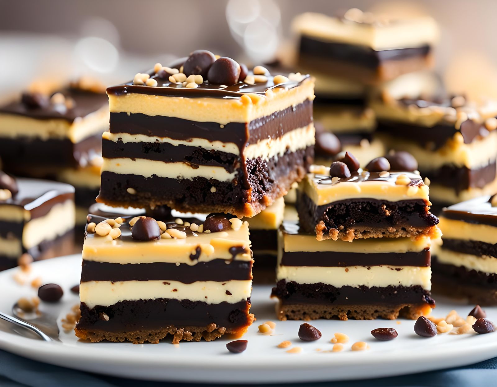 Delicious Nanaimo Bars Captured with Professional Photograph...
