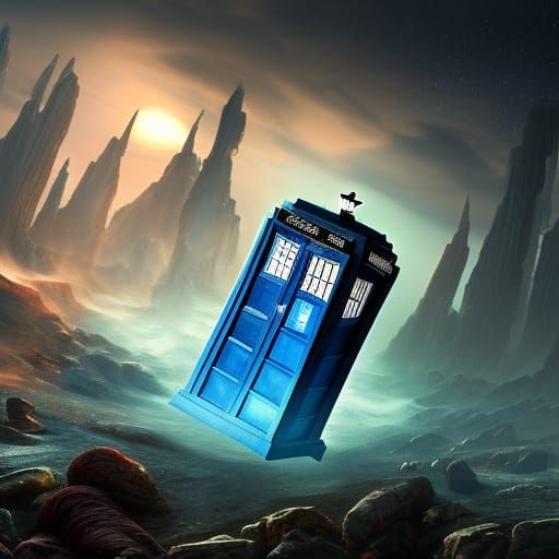 Doctor Who TARDIS in Detailed Matte Painting