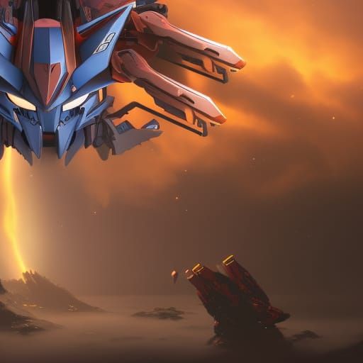 Cat Gundam: Detailed Matte Painting in 8K