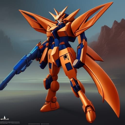 Gundam-Style Robot Cat in Detailed Digital Art