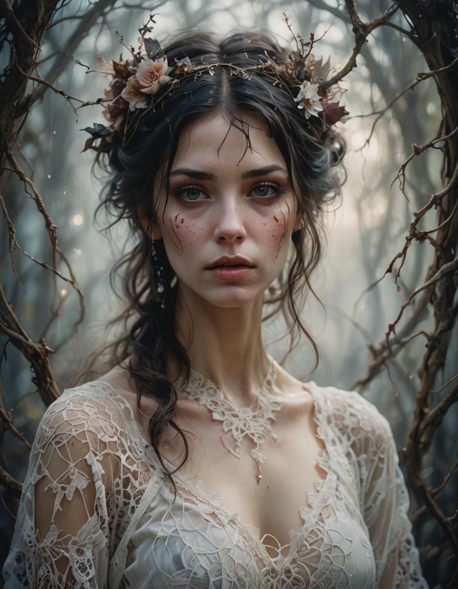 Dreamlike Portrait of Woman in Surreal Style